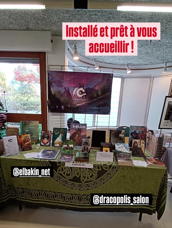 Stand de l'association Elbakin.net au festival Dracopolis 2026